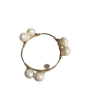 Bourbon and Bowties Gold Bracelet with Pearls